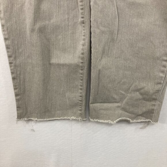 LOGO Lori Goldstein sz 18W Gray Boyfriend Fit Stretch Frayed Hem Cropped Jeans - Picture 8 of 10
